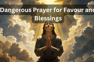 Prayer for favor divine breakthrough person praying with heavenly light