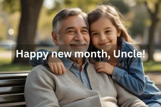 Happy uncle receiving new month wishes from family members