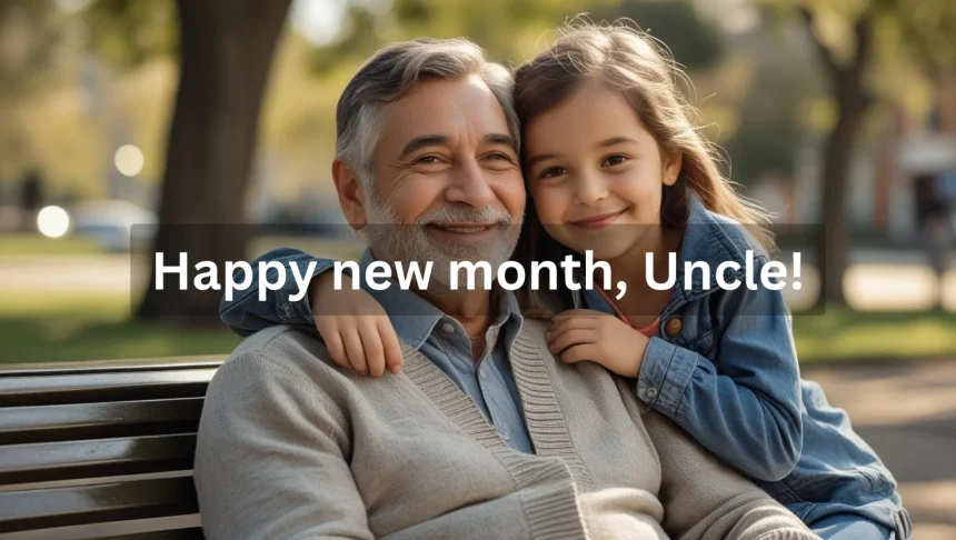 Happy uncle receiving new month wishes from family members