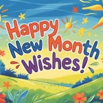 New month wishes card turning page with inspirational message overlay