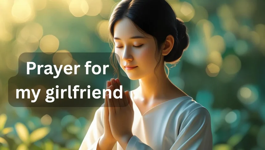 Young woman praying peacefully showing spiritual connection in relationships