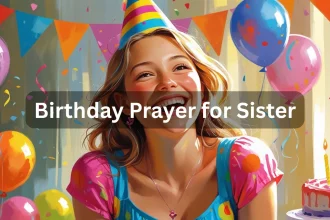 Two sisters hugging while praying together on birthday celebration with flowers