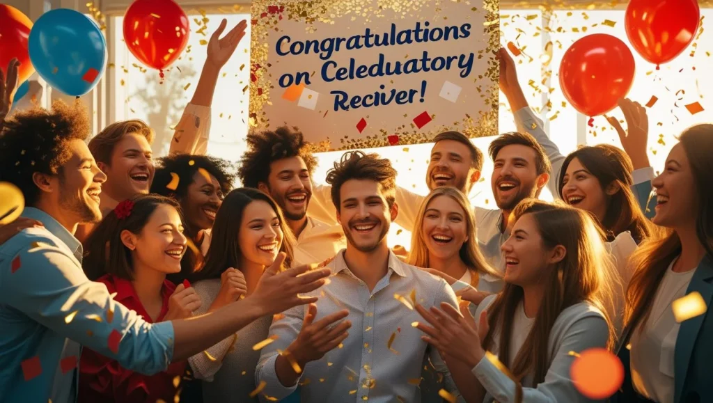 Felicitation goodwill message celebrating professional achievement and success