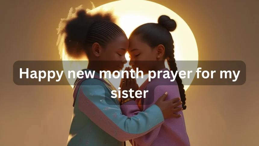 Two sisters praying together for new month blessings and spiritual guidance