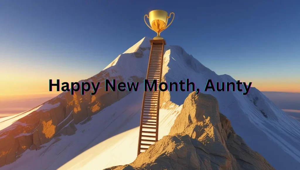 Success achievement prayers for aunt with mountain peak and sunrise
