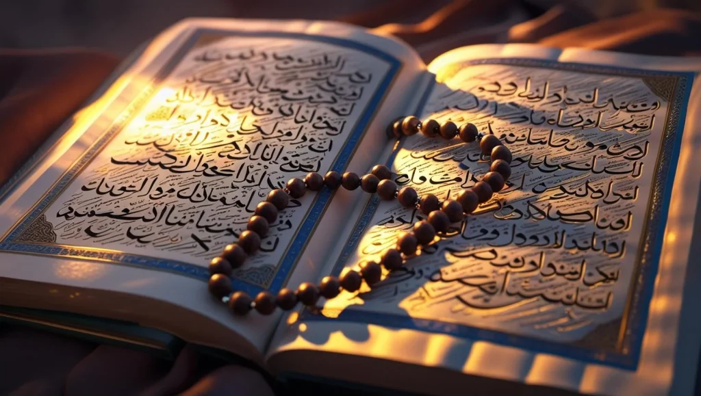 Islamic friday prayer duas quran arabic text prayer beads worship
