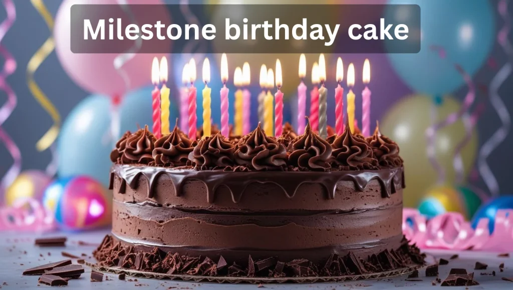 Milestone birthday cake representing special age celebration prayers