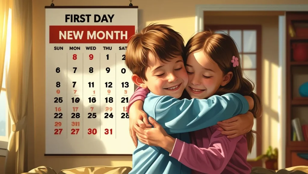 Motivational new month message design for inspiring siblings success