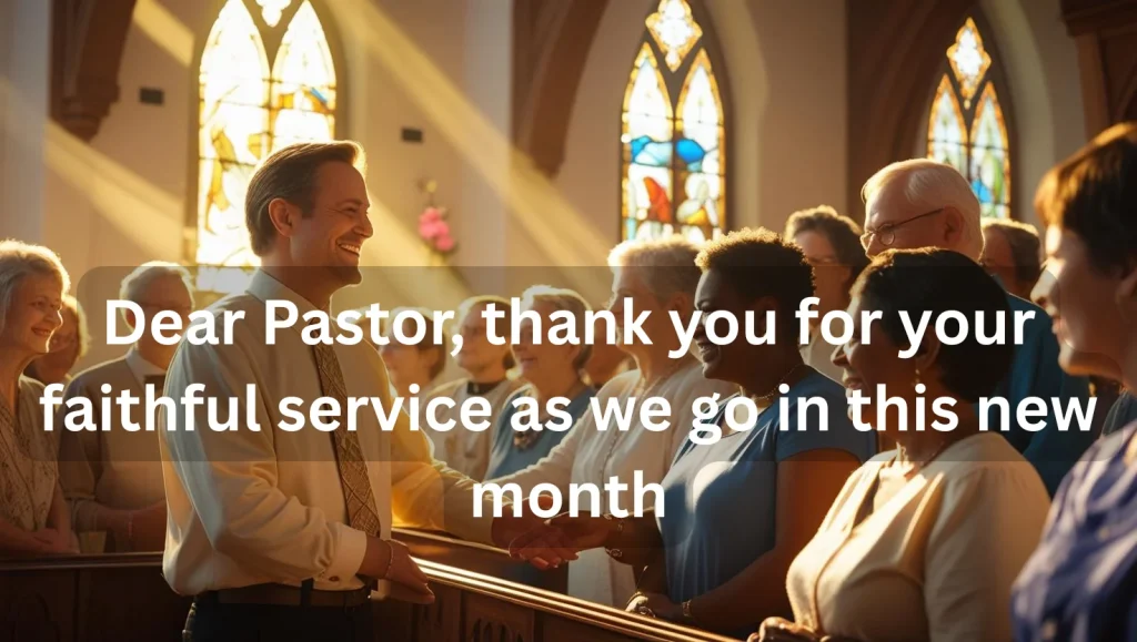 Handwritten appreciation note for pastor