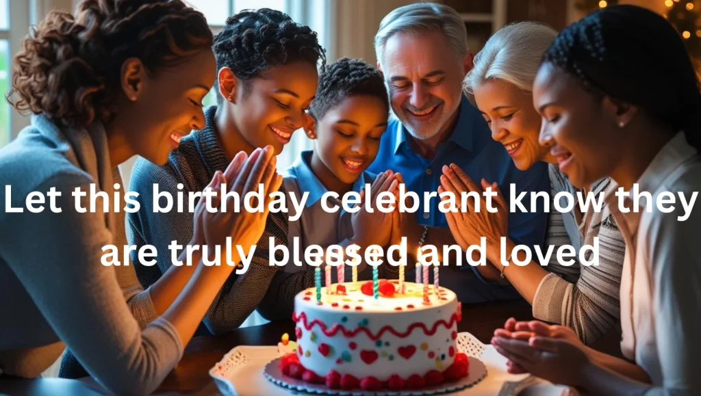 Family friends praying together for birthday celebrant relationships