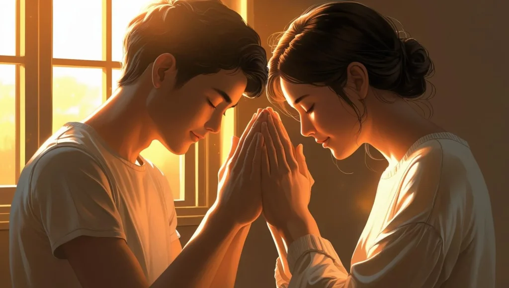 Romantic new month prayers for boyfriend with heart imagery
