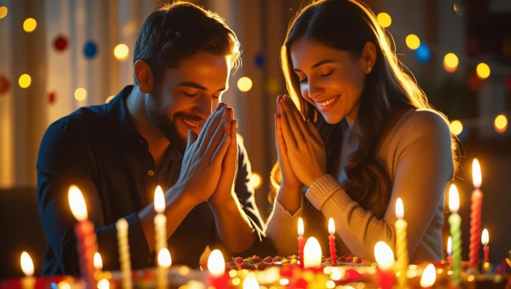 hands praying birthday card candles short prayer husband