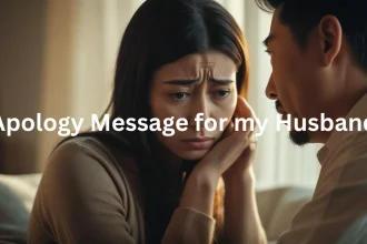 Woman apologizing to her husband during serious conversation about marriage reconciliation