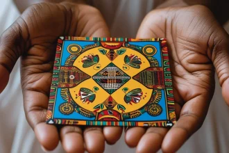 Woman writing congratulations sorry for not attending wedding message with invitation and flowers