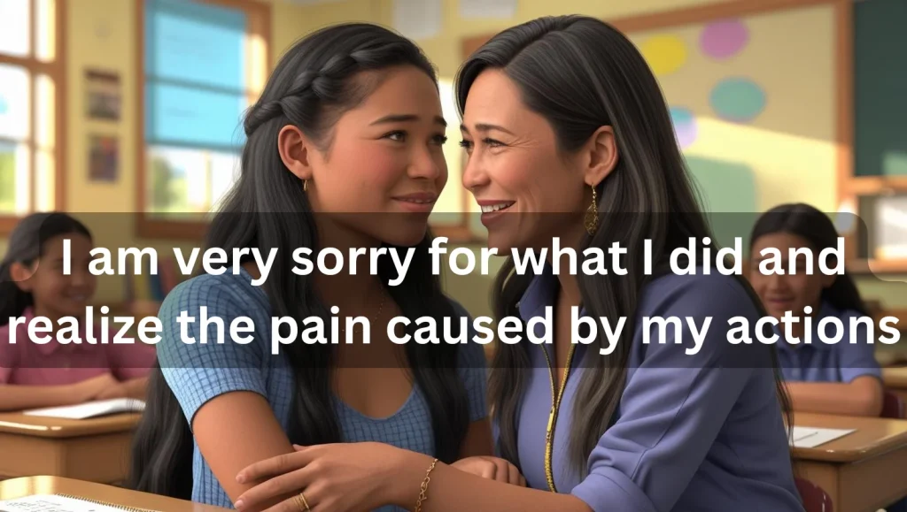 Emotional sorry message for teacher showing genuine remorse and connection