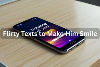 Flirty text notification to make him smile at work on smartphone