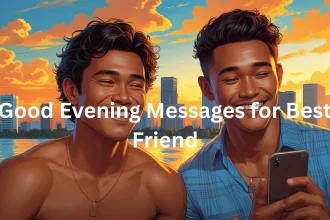 Friends sharing good evening messages at sunset in Lagos Nigeria