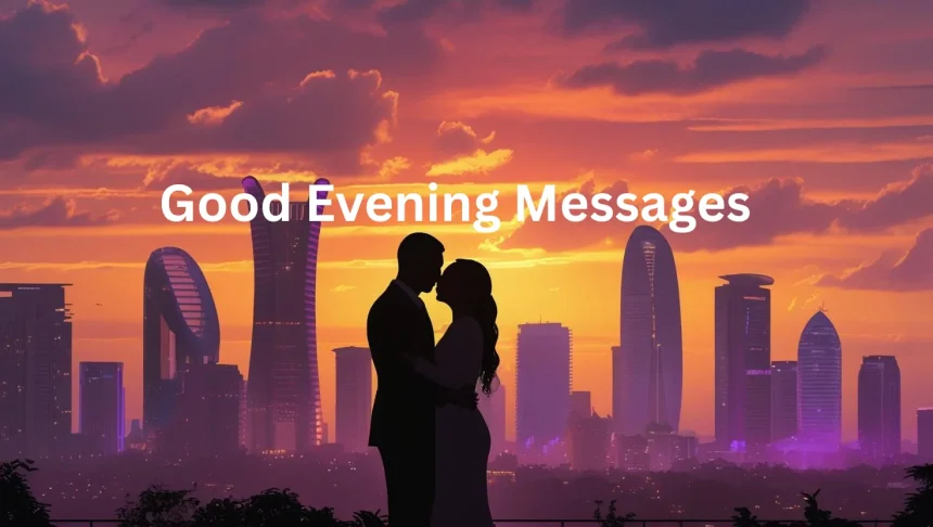 Romantic couple watching sunset Lagos Nigeria good evening message love