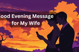 Couple watching sunset while woman reads romantic good evening message on phone