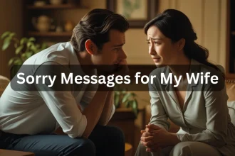 Husband apologizing to wife with sincere expression during marriage reconciliation