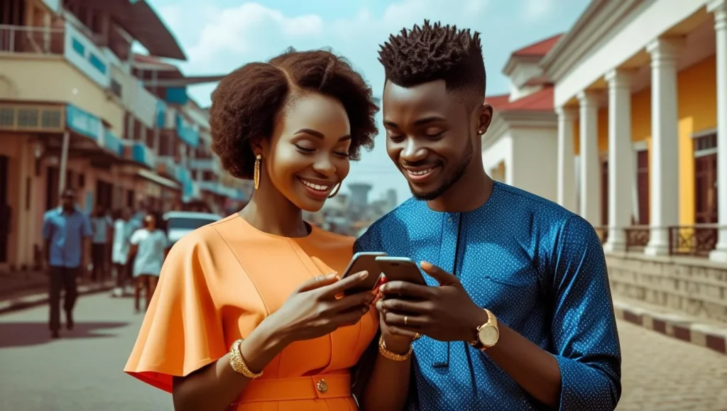 Long distance couple sharing heart touching love and trust messages between Lagos and Abuja