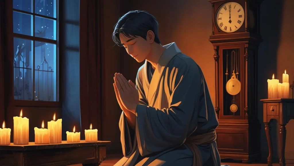 Midnight prayer for mercy and favour in candlelit sacred space