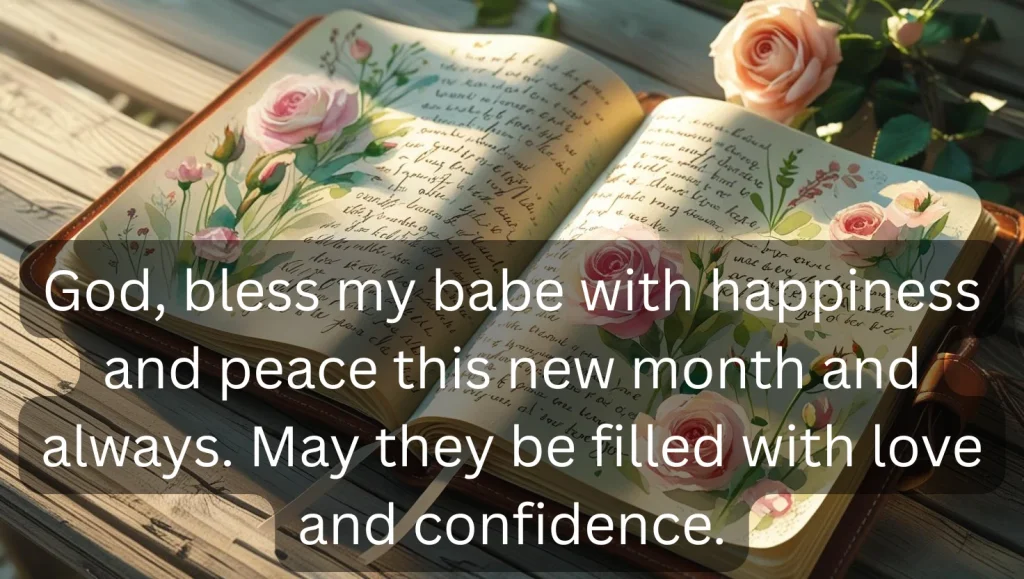 Prayer journal with romantic monthly blessing messages for partner