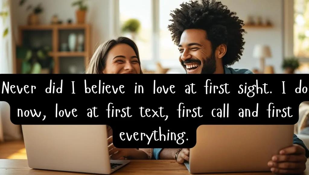 Late-night flirty texting in bed