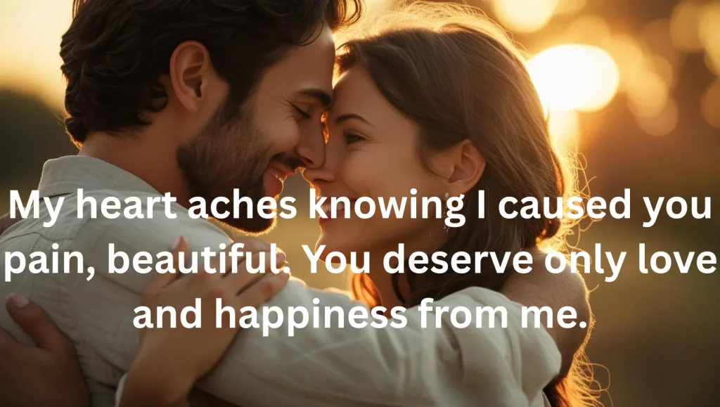Romantic couple reconciling with heartfelt embrace showing love and forgiveness after apology