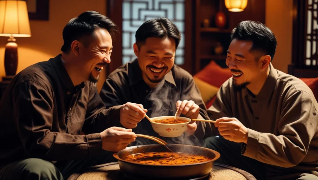 Best friends enjoying evening together with sweet good evening messages
